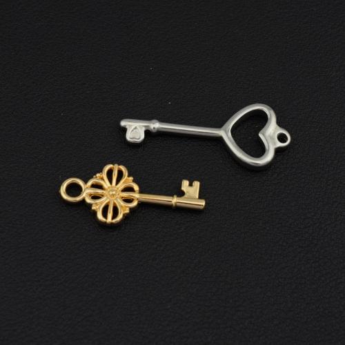 Stainless Steel Pendants, 304 Stainless Steel, Key, plated, DIY, more colors for choice, Sold By PC