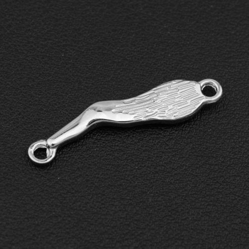 Edelstahl Schmuckverbinder, 304 Edelstahl, Rose, silberfarben plattiert, DIY & 1/1-Schleife, Silberfarbe, verkauft von PC