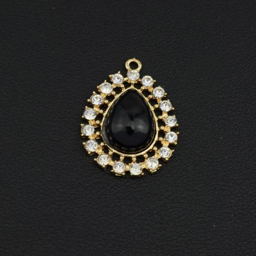 Tibetan Style Rhinestone Pendants, with Crystal, plated, DIY & with rhinestone, more colors for choice, Sold By PC