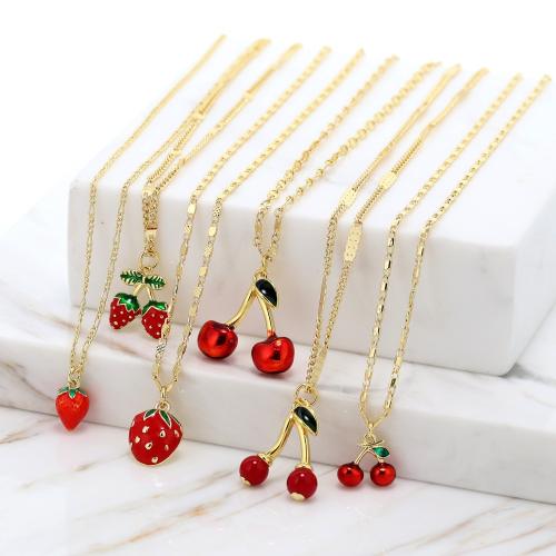 Collier en laiton, Placage de couleur d'or, DIY & émail, plus de couleurs à choisir, Vendu par PC