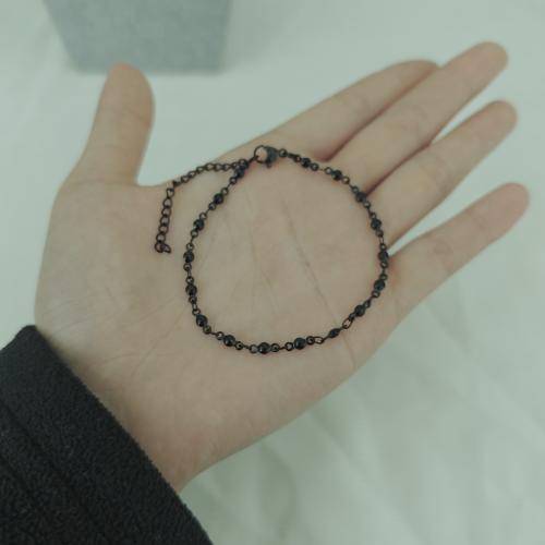 Stainless Steel Jewelry Bracelet, 304 Stainless Steel, gold color plated, fashion jewelry, black, Sold By PC