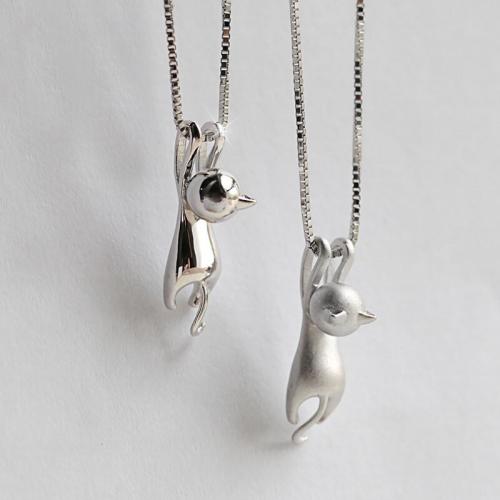 Tibetan Style Animal Pendants, with brass chain, plated, fashion jewelry & different materials for choice & for woman, silver color, Length:Approx 45 cm, Sold By PC