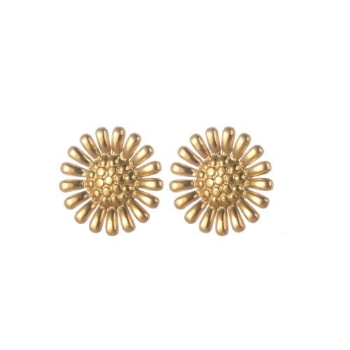 304 Stainless Steel Stud Earring, gold color plated, different styles for choice & for woman, Sold By Pair