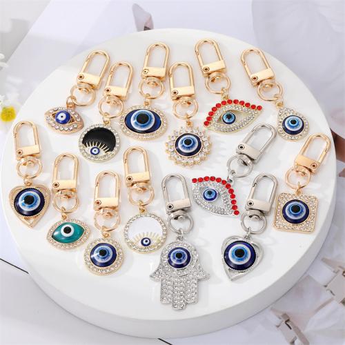 Porte-clés, alliage de zinc, avec résine, Placage, unisexe & styles différents pour le choix & émail & avec strass, key clasp length 60-70mm, Vendu par PC