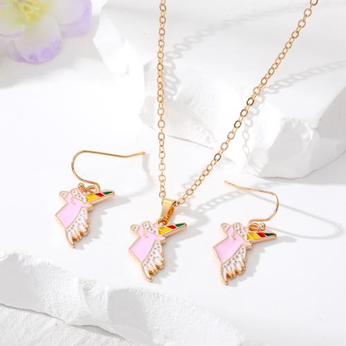 alliage de zinc parure de bijoux, Licorne, Placage de couleur d'or, styles différents pour le choix & pour femme & émail, Vendu par PC