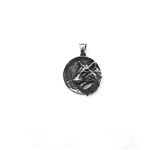 Titanium Steel Pendants, Wolf, polished, vintage & DIY, pendant length 30-40mm, Sold By PC