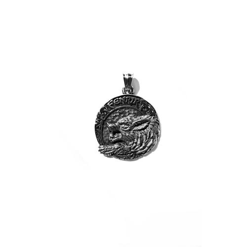 Titanium Steel Pendants, Wolf, plated, embossed & DIY, more colors for choice, pendant length 30-40mm, Sold By PC