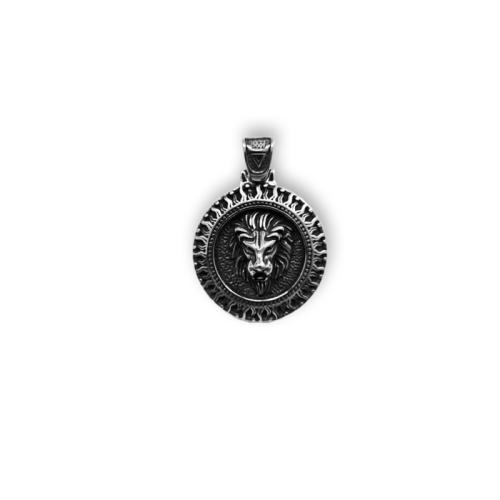 Titanium Steel Pendants, Lion, polished, vintage & DIY, pendant length 30-40mm, Sold By PC