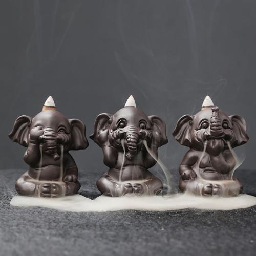 
Backflow Weihrauchbrenner Weihrauchkegel Sticks Holder Home Decor, Lila Sand, Elephant, Halbhandgefertigt, für Zuhause und Büro & nachhaltiges & Multifunktions, 85x66x93mm, verkauft von PC