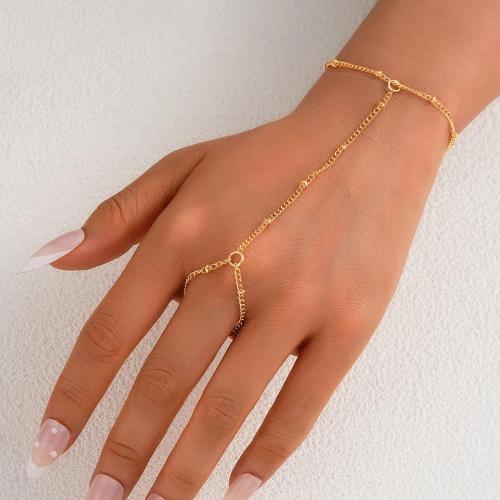 Gothic Bracelet Ring, Brass, with Iron, plated, fashion jewelry & for woman, golden, Sold By PC