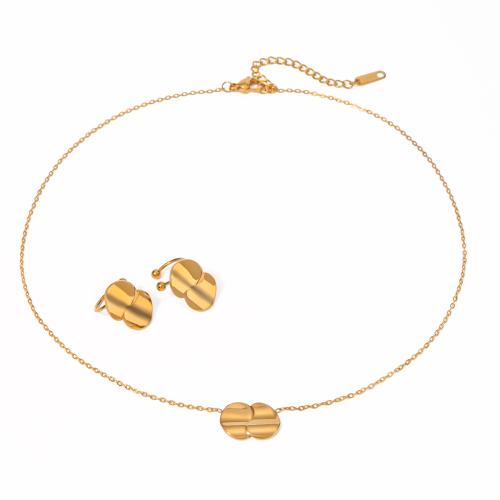 Parures de bijoux en acier inoxydable, Acier inoxydable 304, Plaqué or 18K, bijoux de mode & styles différents pour le choix & pour femme, Vendu par PC