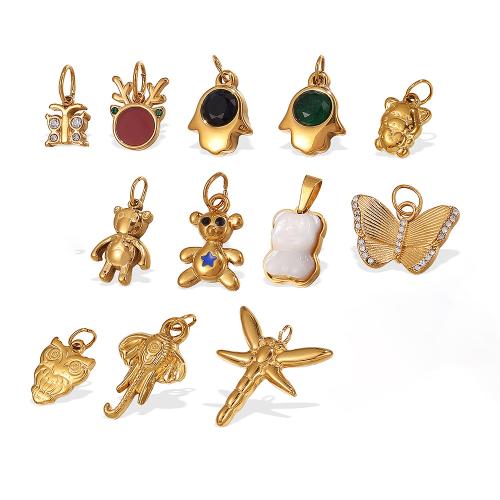 Stainless Steel Pendants, 304 Stainless Steel, 18K gold plated, DIY & different styles for choice, Sold By PC