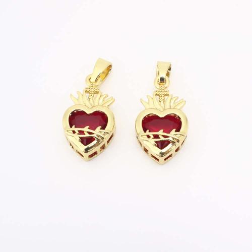Cubic Zirconia Micro Pave Brass Pendant, gold color plated, DIY & micro pave cubic zirconia, Sold By PC