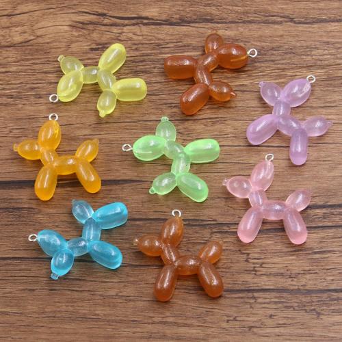Resin Pendant, Dog, plated, DIY, more colors for choice, 10PCs/Bag, Sold By Bag