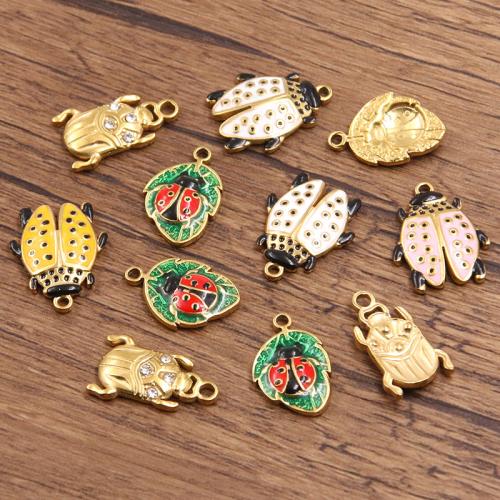 Acier inoxydable animaux Pendentifs, Acier inoxydable 304, Placage de couleur d'or, DIY & émail, plus de couleurs à choisir, 10PC/sac, Vendu par sac