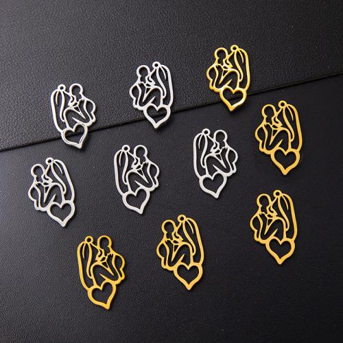 Stainless Steel Pendants, 304 Stainless Steel, Mother and Baby, plated, DIY, more colors for choice, 10PCs/Bag, Sold By Bag