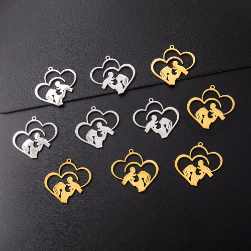 Stainless Steel Heart Pendants, 304 Stainless Steel, plated, DIY, more colors for choice, 10PCs/Bag, Sold By Bag