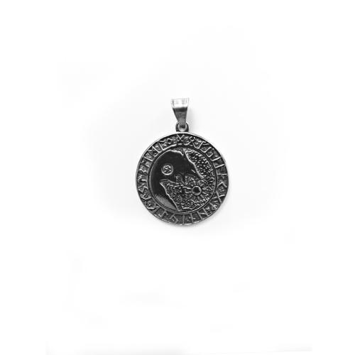 титан подвески, Плоская круглая форма, полированный, DIY, pendant length 30-40mm, продается PC