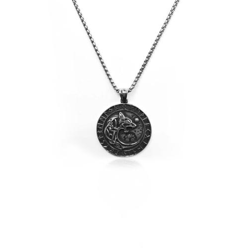 Titanium Steel Pendants, Flat Round, polished, vintage & DIY, original color, 39x43mm, Sold By PC