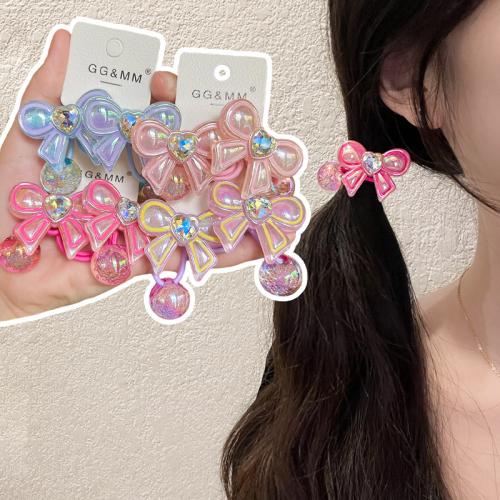 Ponytail Holder, Acrylic, fashion jewelry & with rhinestone, more colors for choice, Sold By Pair