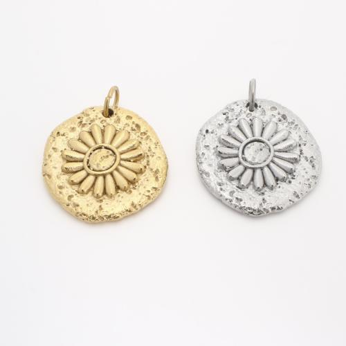 Stainless Steel Pendants, 304 Stainless Steel, Flower, Vacuum Ion Plating, DIY, more colors for choice, 27x25x4mm, Hole:Approx 5mm, Sold By PC