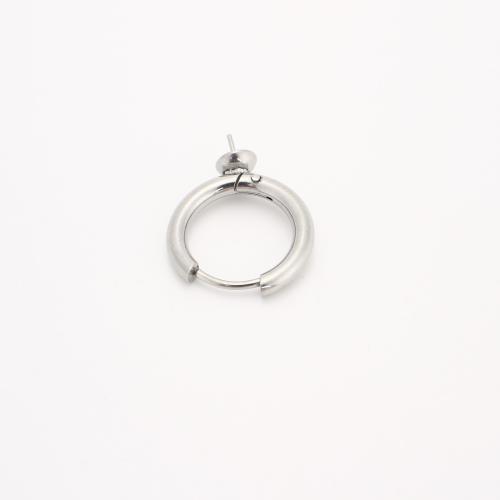 Stainless Steel Hoop Earring Component, 304 Stainless Steel, DIY, original color, 17x2.50mm, Sold By PC