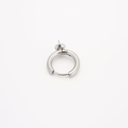 Stainless Steel Hoop Earring Component, 304 Stainless Steel, DIY, original color, 15x2.50mm, Sold By PC