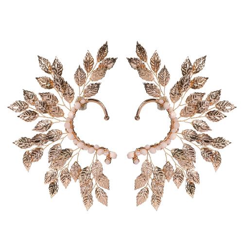 Fashion Earring Cuff and Wraps, Tibetan Style, with brass wire & Crystal, handmade, fashion jewelry & for woman, golden, 160x10x50mm, Sold By PC