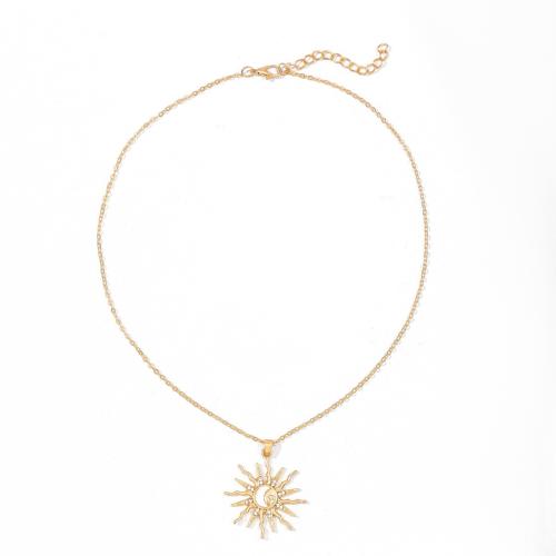 Collier de bijoux en alliage de zinc, Placage, bijoux de mode & pour femme & avec strass, plus de couleurs à choisir, Vendu par PC