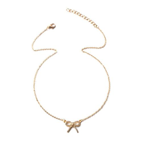 Collier de bijoux en alliage de zinc, Placage, bijoux de mode & pour femme & avec strass, plus de couleurs à choisir, Vendu par PC