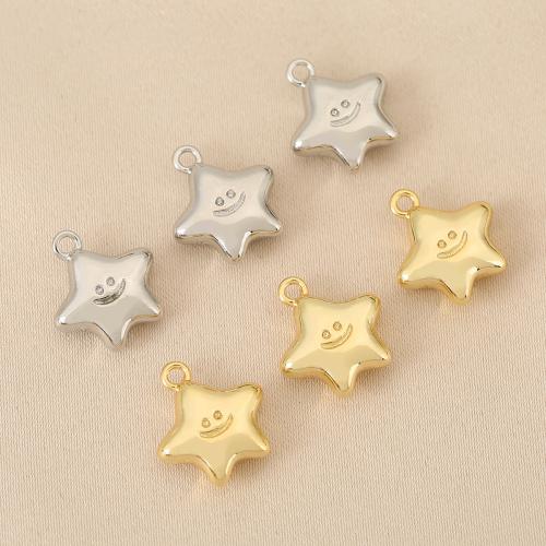 Brass Jewelry Pendants, 304 Stainless Steel, Star, plated, DIY, more colors for choice, 10PCs/Bag, Sold By Bag