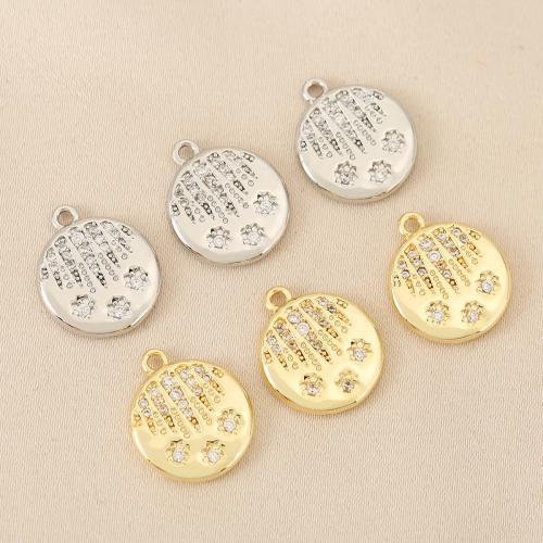 Cubic Zirconia Micro Pave Brass Pendant, plated, DIY & micro pave cubic zirconia, more colors for choice, nickel, lead & cadmium free, 10PCs/Bag, Sold By Bag