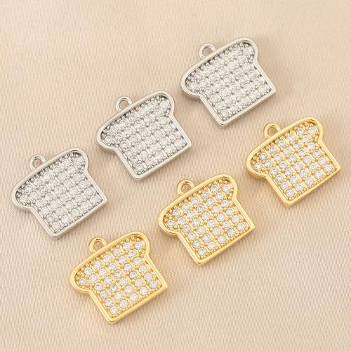 Rhinestone Brass Pendants, plated, DIY & with rhinestone, more colors for choice, nickel, lead & cadmium free, 10PCs/Bag, Sold By Bag