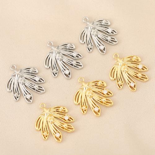 Cubic Zirconia Micro Pave Brass Pendant, plated, DIY & micro pave cubic zirconia, more colors for choice, nickel, lead & cadmium free, 10PCs/Bag, Sold By Bag