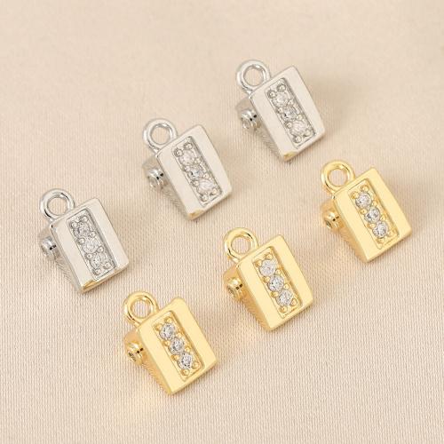 Cubic Zirconia Micro Pave Brass Pendant, plated, DIY & micro pave cubic zirconia, more colors for choice, nickel, lead & cadmium free, 10PCs/Bag, Sold By Bag