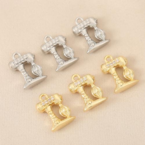 Цирконий Micro Pave латунь подвеска, Латунь, Другое покрытие, DIY & инкрустированное микро кубического циркония, Много цветов для выбора, не содержит никель, свинец, 10ПК/сумка, продается сумка