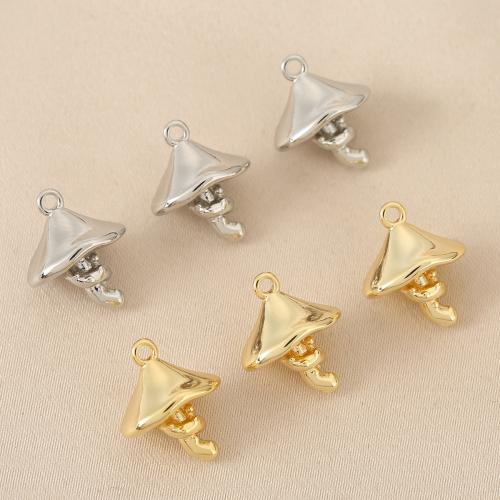 Brass Jewelry Pendants, mushroom, plated, DIY, more colors for choice, nickel, lead & cadmium free, 10PCs/Bag, Sold By Bag