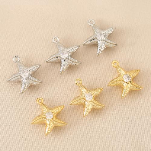 Cubic Zirconia Micro Pave Brass Pendant, Star, plated, DIY & micro pave cubic zirconia, more colors for choice, nickel, lead & cadmium free, 10PCs/Bag, Sold By Bag