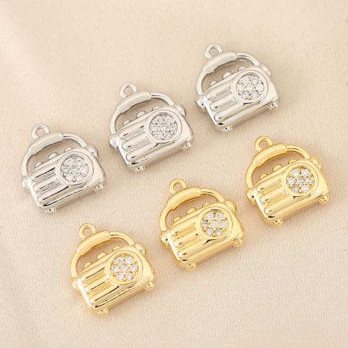 Cúbicos Circonia Colgante Latón Micro pavimenta, metal, chapado, Bricolaje & micro arcilla de zirconia cúbica, más colores para la opción, libre de níquel, plomo & cadmio, 10PCs/Bolsa, Vendido por Bolsa