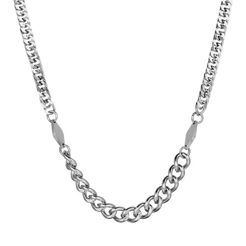 Titanium Steel Necklace, polished, fashion jewelry & Unisex & different size for choice, original color, Sold By PC