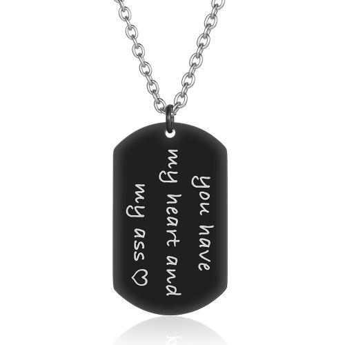Titanium Steel Necklace, polished, fashion jewelry & Unisex & with letter pattern, Length:Approx 23.6 Inch, Sold By PC