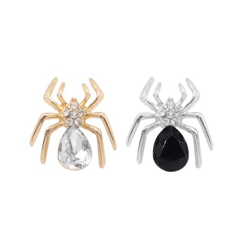 Zinklegierung Broschen, Spinne, plattiert, unisex & mit Strass, keine, 20x20mm, verkauft von PC
