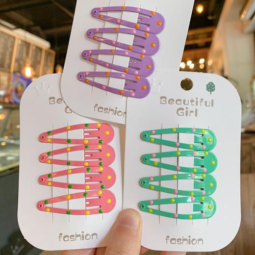 Hair Snap Clips, Tibetan Style, fashion jewelry & epoxy gel, more colors for choice, 4PCs/Set, Sold By Set