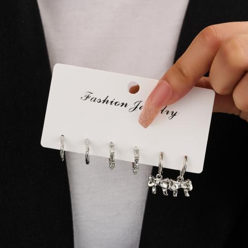 Tibetan Style Drop Earrings, gold color plated, fashion jewelry, silver color, 6PCs/Set, Sold By Set
