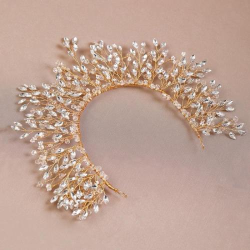 Bridal Hair Wreath, Tibetan Style, with brass wire & Rhinestone & Plastic Pearl, handmade, fashion jewelry & different styles for choice & for woman, 38x90x20mm, Sold By Set