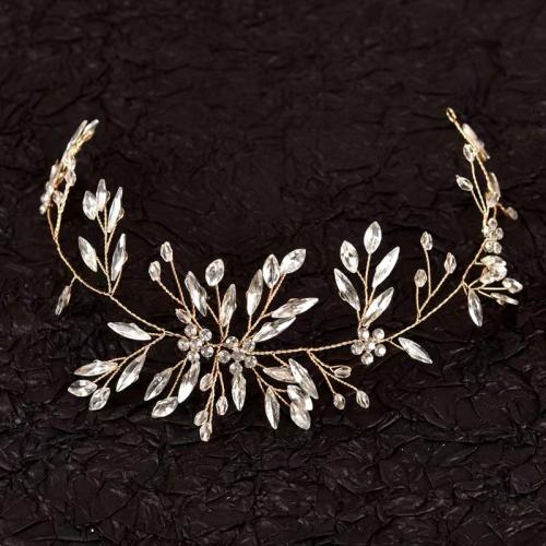 Bridal Hair Wreath, Crystal, with brass wire, handmade, fashion jewelry & for woman, more colors for choice, 260x70x70mm, Sold By PC