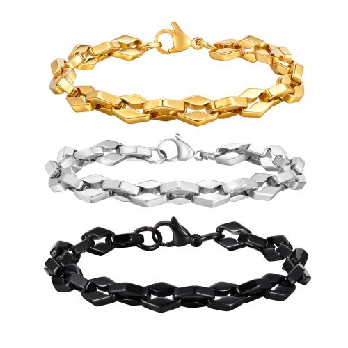 Bijoux bracelet en acier inoxydable, Acier inoxydable 304, Placage, bijoux de mode & pour homme, plus de couleurs à choisir, Longueur:8.27 pouce, Vendu par PC
