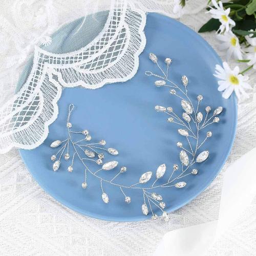 Hair Bands, Tibetan Style, with Crystal & Rhinestone, handmade, fashion jewelry & for woman, more colors for choice, 200x40x90mm, Sold By PC