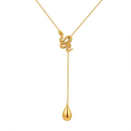 Stainless Steel Jewelry Necklace, 304 Stainless Steel, 18K gold plated, fashion jewelry & for woman, Sold By PC