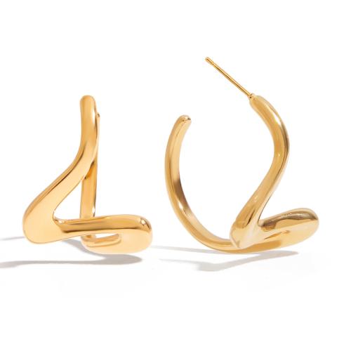 Boucle d'oreille de gaujon en acier inoxydable, Acier inoxydable 304, Placage, bijoux de mode & pour femme, doré, Vendu par paire